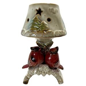 Cardinals‎ Tea Light Lamp Christmas Trees Holly Stars